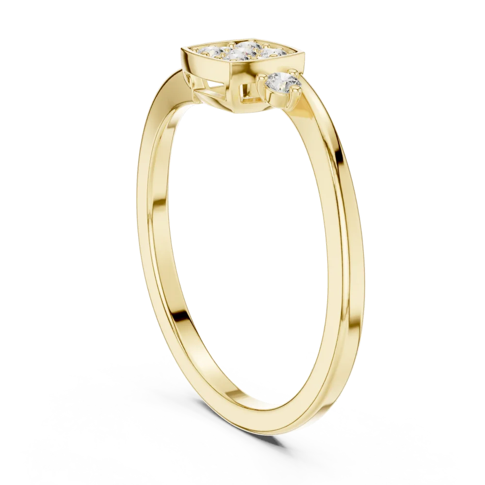 Geometric Cluster Round Diamond Modern Architectural Ring - Image 3