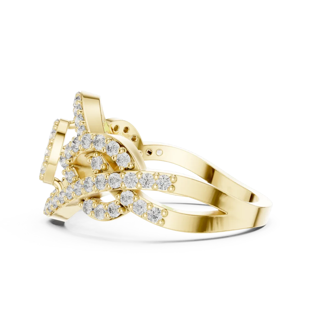 Luminary Round Pavé-Set Architectural Statement Ring - Image 4