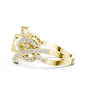 Luminary Round Pavé-Set Architectural Statement Ring - Image 4