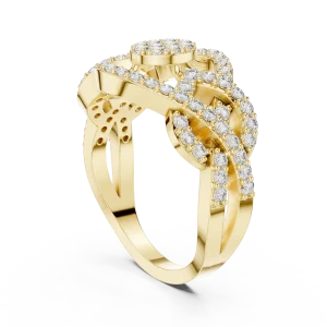 Luminary Round Pavé-Set Architectural Statement Ring - Image 3