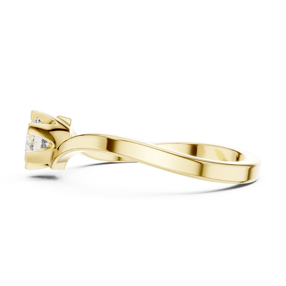 Fluid Silhouette Round Brilliant Cut Solitaire Ring - Image 4