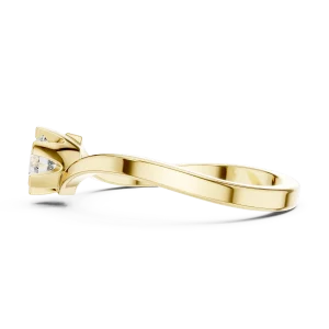 Fluid Silhouette Round Brilliant Cut Solitaire Ring - Image 4