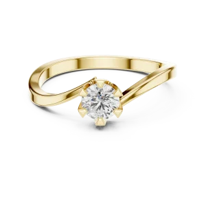 Fluid Silhouette Round Brilliant Cut Solitaire Ring - Image 2