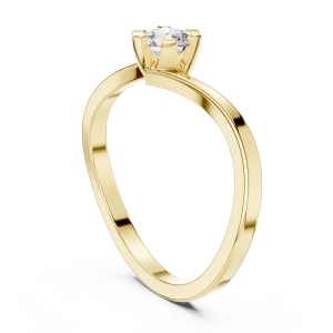 Fluid Silhouette Round Brilliant Cut Solitaire Ring - Image 3