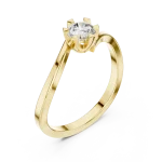 Fluid Silhouette Round Brilliant Cut Solitaire Ring
