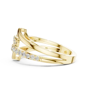 Architectural Round Brilliant Pavé-Set Geometric Band - Image 4