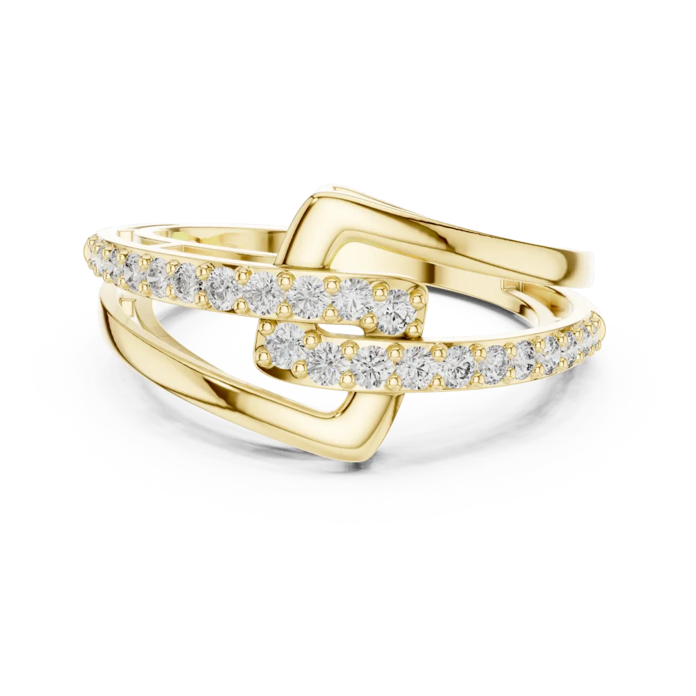 Architectural Round Brilliant Pavé-Set Geometric Band - Image 2