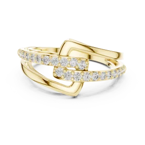 Architectural Round Brilliant Pavé-Set Geometric Band - Image 2
