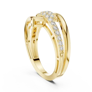 Architectural Round Brilliant Pavé-Set Geometric Band - Image 3