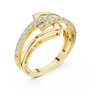Architectural Round Brilliant Pavé-Set Geometric Band