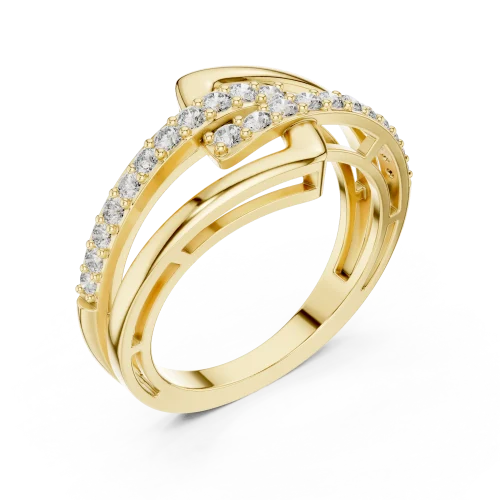Architectural Round Brilliant Pavé-Set Geometric Band