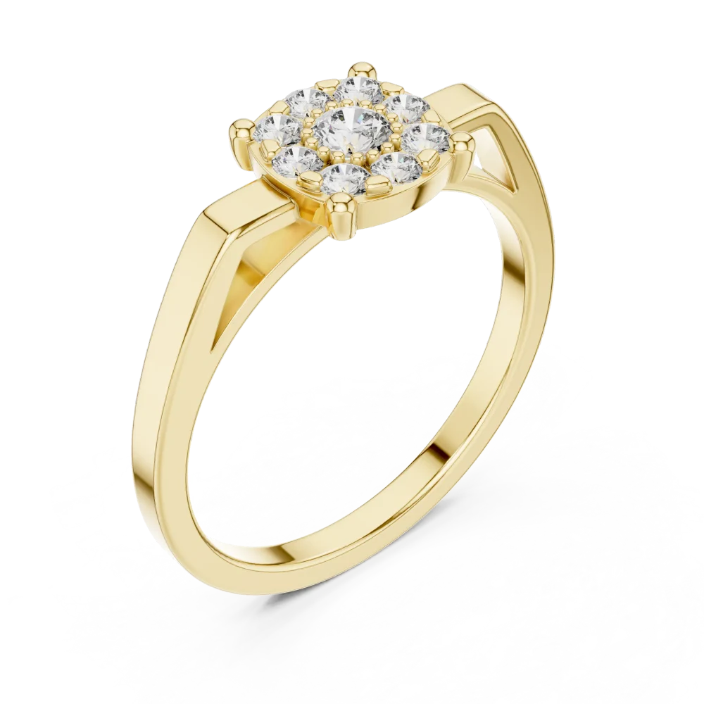 Discover the radiant allure of our cluster DIAMEUR diamond ring. A modern classic offering unmatched brilliance for your collection. Shop the look now.