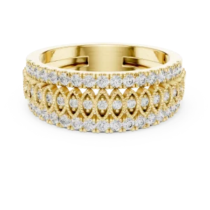 Luminary Round Brilliant Pavé-Set Architectural Band