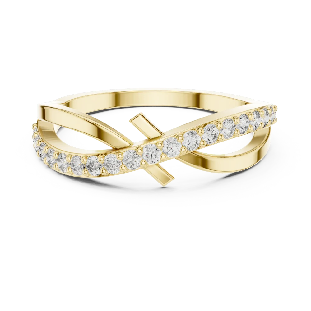 Infinite Silhouette Round Brilliant Pavé-Set Band - Image 2