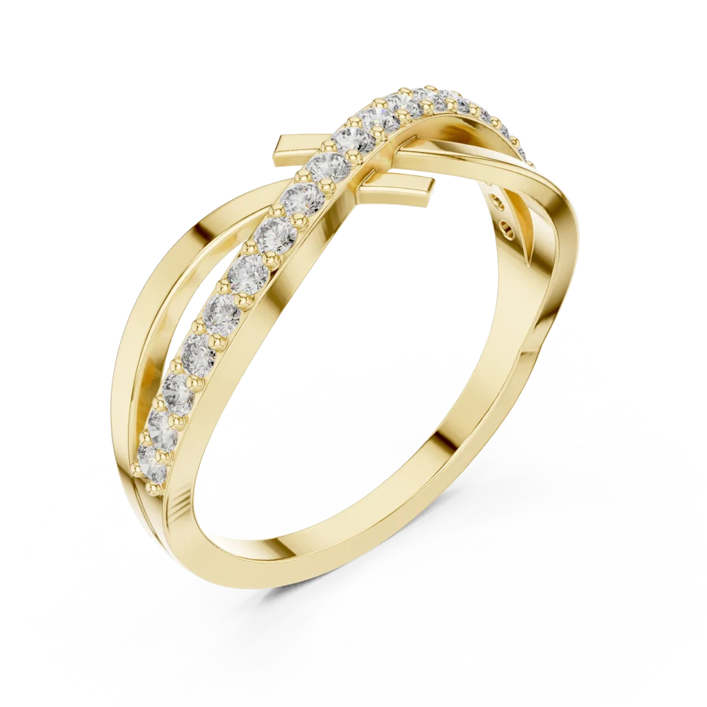 Discover the Infinite Silhouette Band, featuring sparkling round lab-grown DIAMEUR diamonds set in a fluid, architectural band. Elevate your style now.