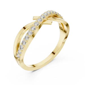 Infinite Silhouette Round Brilliant Pavé-Set Band