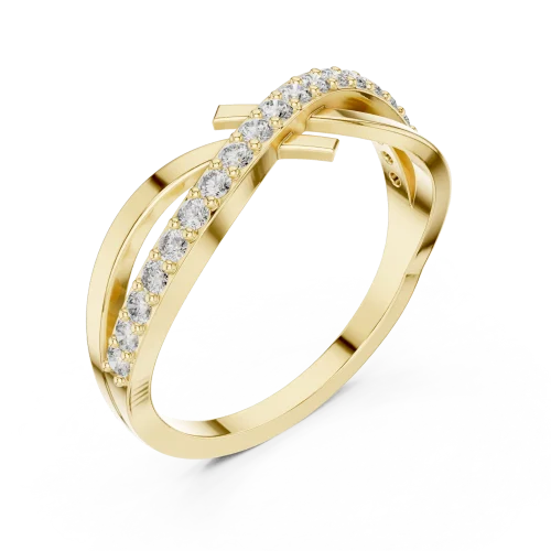 Infinite Silhouette Round Brilliant Pavé-Set Band