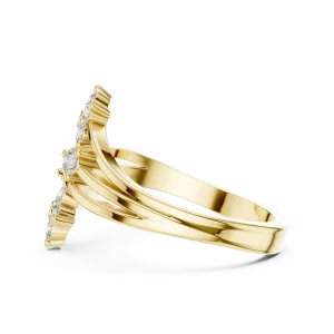 Floral Silhouette Round Brilliant Cluster Statement Ring - Image 4
