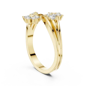 Floral Silhouette Round Brilliant Cluster Statement Ring - Image 3