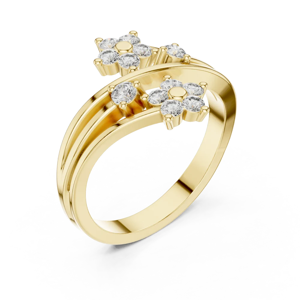 Discover the radiant elegance of this floral-inspired cluster ring, featuring brilliant DIAMEUR diamonds. Shop this modern classic ring today.