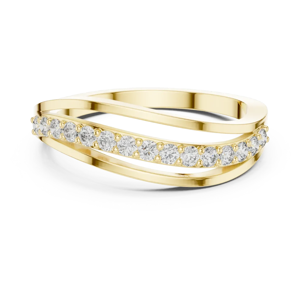 Fluidity Round Brilliant Pavé-Set Architectural Band - Image 2