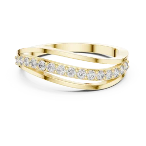 Fluidity Round Brilliant Pavé-Set Architectural Band - Image 2