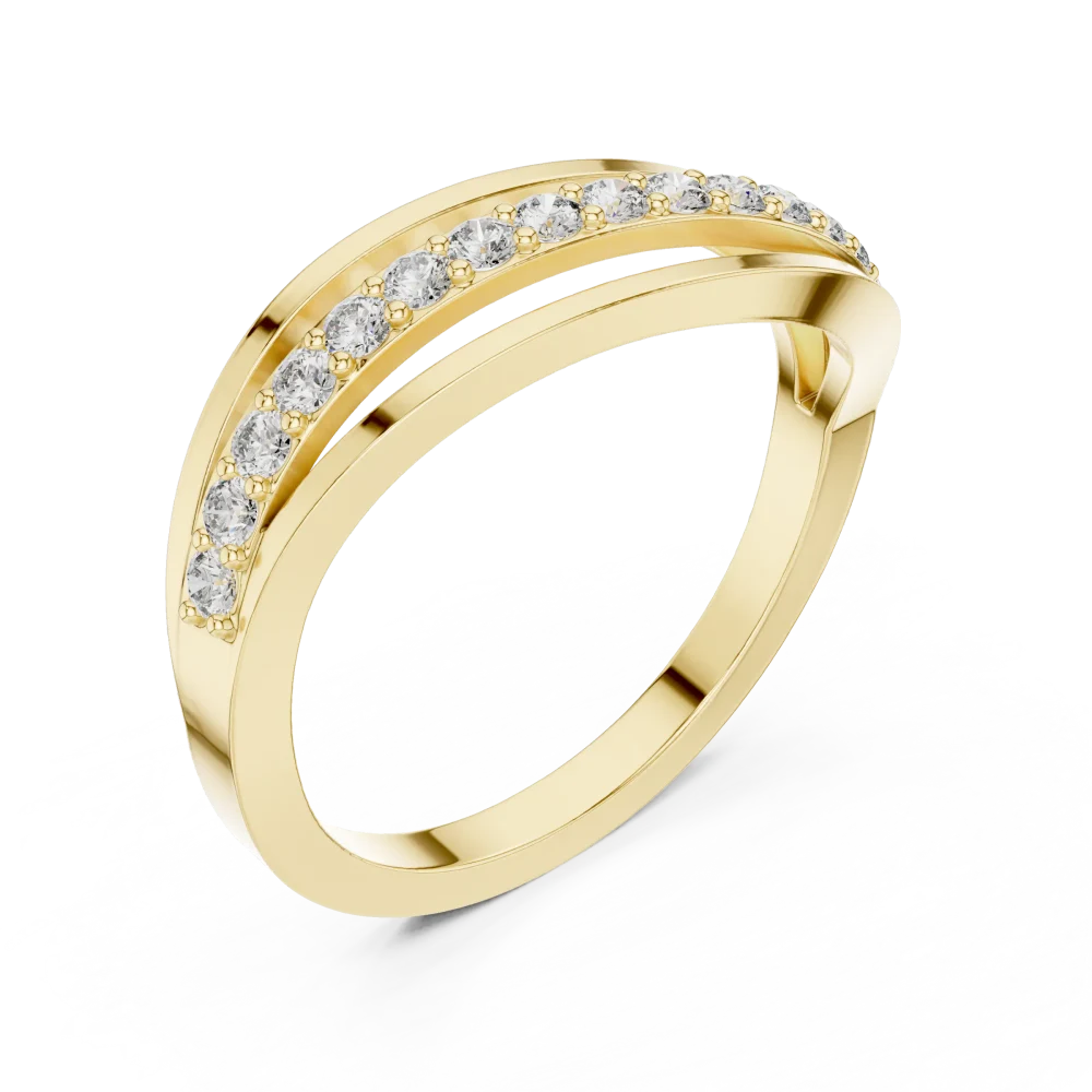 Discover the Fluidity Band, a sculptural masterpiece featuring brilliant DIAMEUR lab-grown diamonds. Elevate your collection with sustainable luxury.