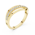 Fluidity Round Brilliant Pavé-Set Architectural Band