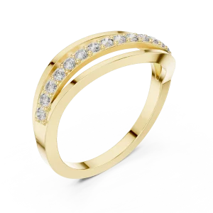 Fluidity Round Brilliant Pavé-Set Architectural Band