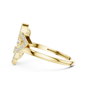 Ethereal Foliage Round Brilliant Pavé-Set Cocktail Ring - Image 4