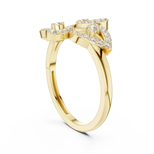 Ethereal Foliage Round Brilliant Pavé-Set Cocktail Ring - Image 3