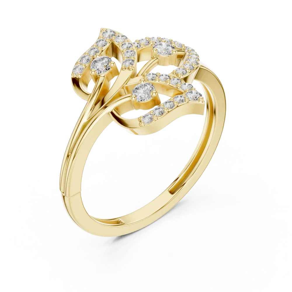 Discover the Ethereal Foliage ring, featuring brilliant DIAMEUR diamonds set in a botanical silhouette. Elevate your jewelry collection today.