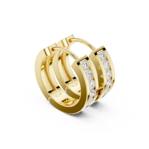 Symmetry Round Brilliant Channel-Set Hoop Earrings