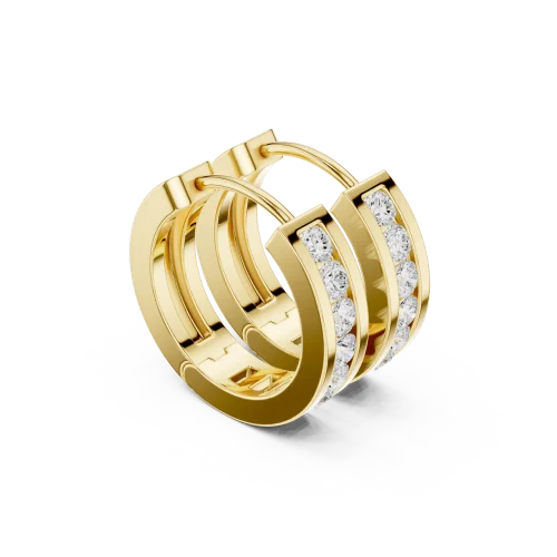 Symmetry Round Brilliant Channel-Set Hoop Earrings