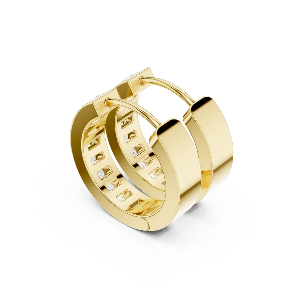 Symmetry Round Brilliant Channel-Set Hoop Earrings - Image 3