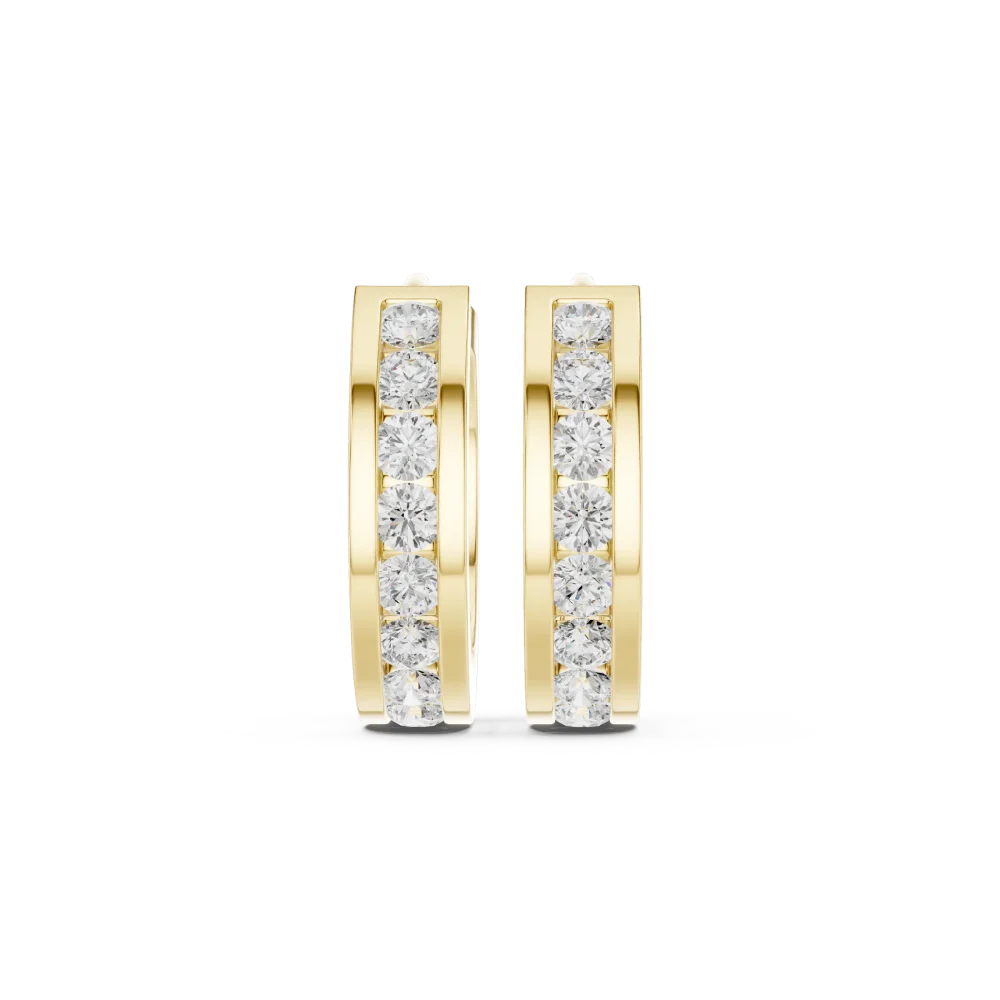 Symmetry Round Brilliant Channel-Set Hoop Earrings - Image 2