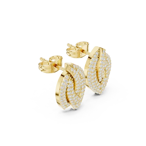 Ethereal Luminary Pavé-Set Round Brilliant Stud Earrings