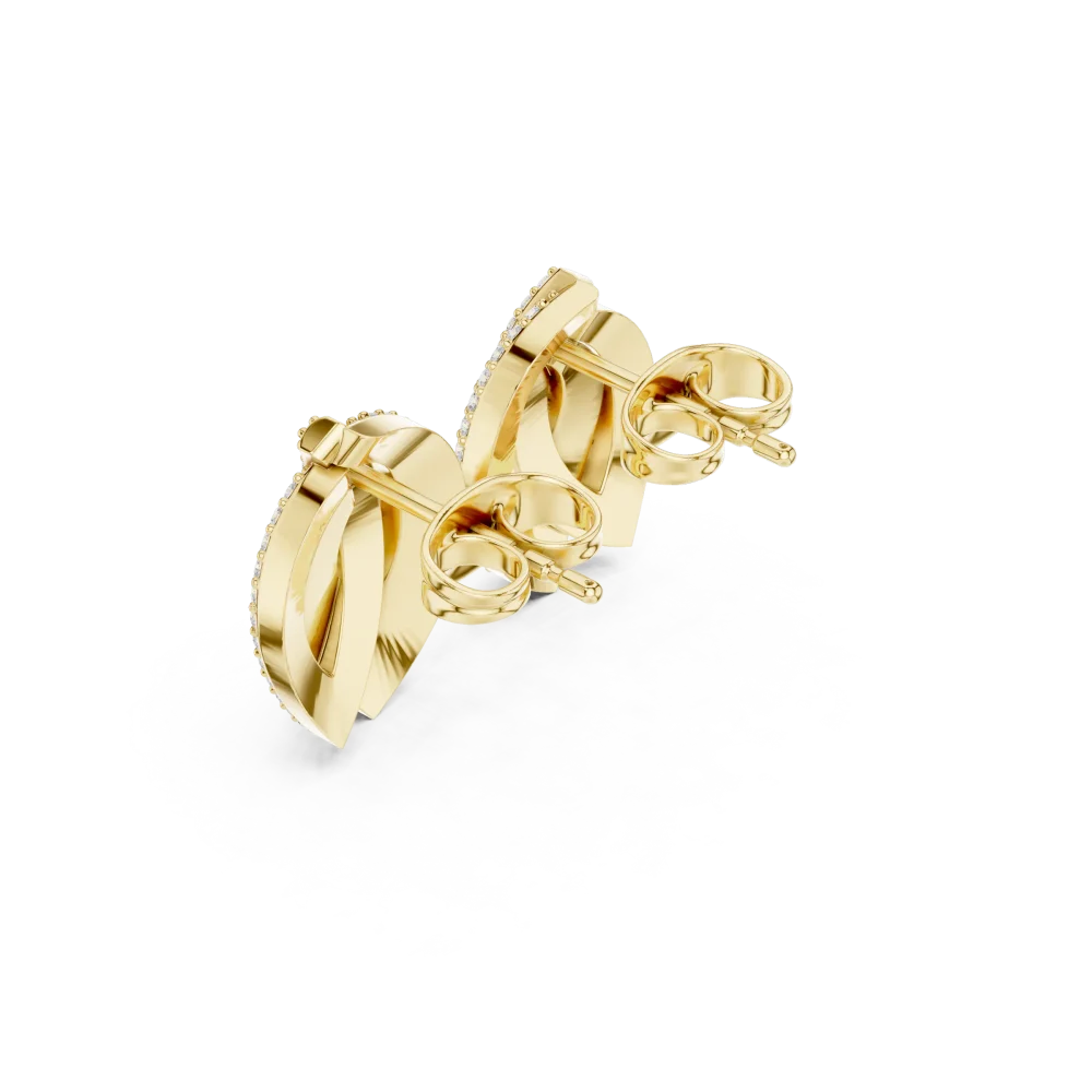 Ethereal Luminary Pavé-Set Round Brilliant Stud Earrings - Image 3