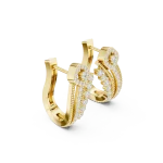 Luminary Round Brilliant Pavé-Set Architectural Hoop Earrings