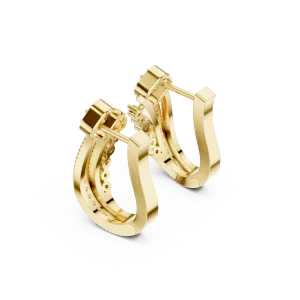 Luminary Round Brilliant Pavé-Set Architectural Hoop Earrings - Image 3