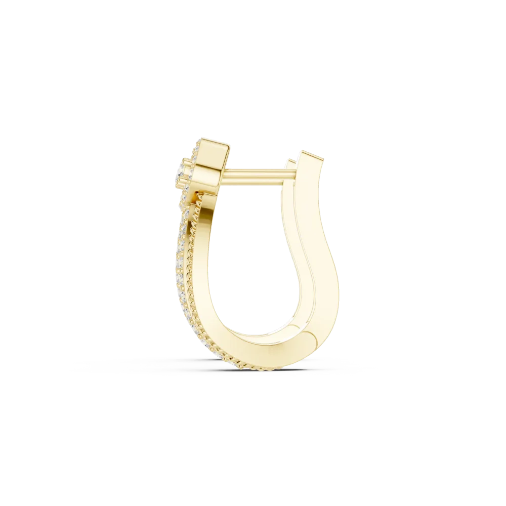 Luminary Round Brilliant Pavé-Set Architectural Hoop Earrings - Image 4