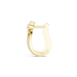 Luminary Round Brilliant Pavé-Set Architectural Hoop Earrings - Image 4