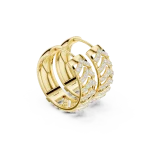 Chevron Luminary Pavé-Set Round Brilliant Diamond Hoop Earrings