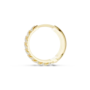 Chevron Luminary Pavé-Set Round Brilliant Diamond Hoop Earrings - Image 4