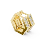 Geometric Hexagon Pavé-Set Hoop Earrings