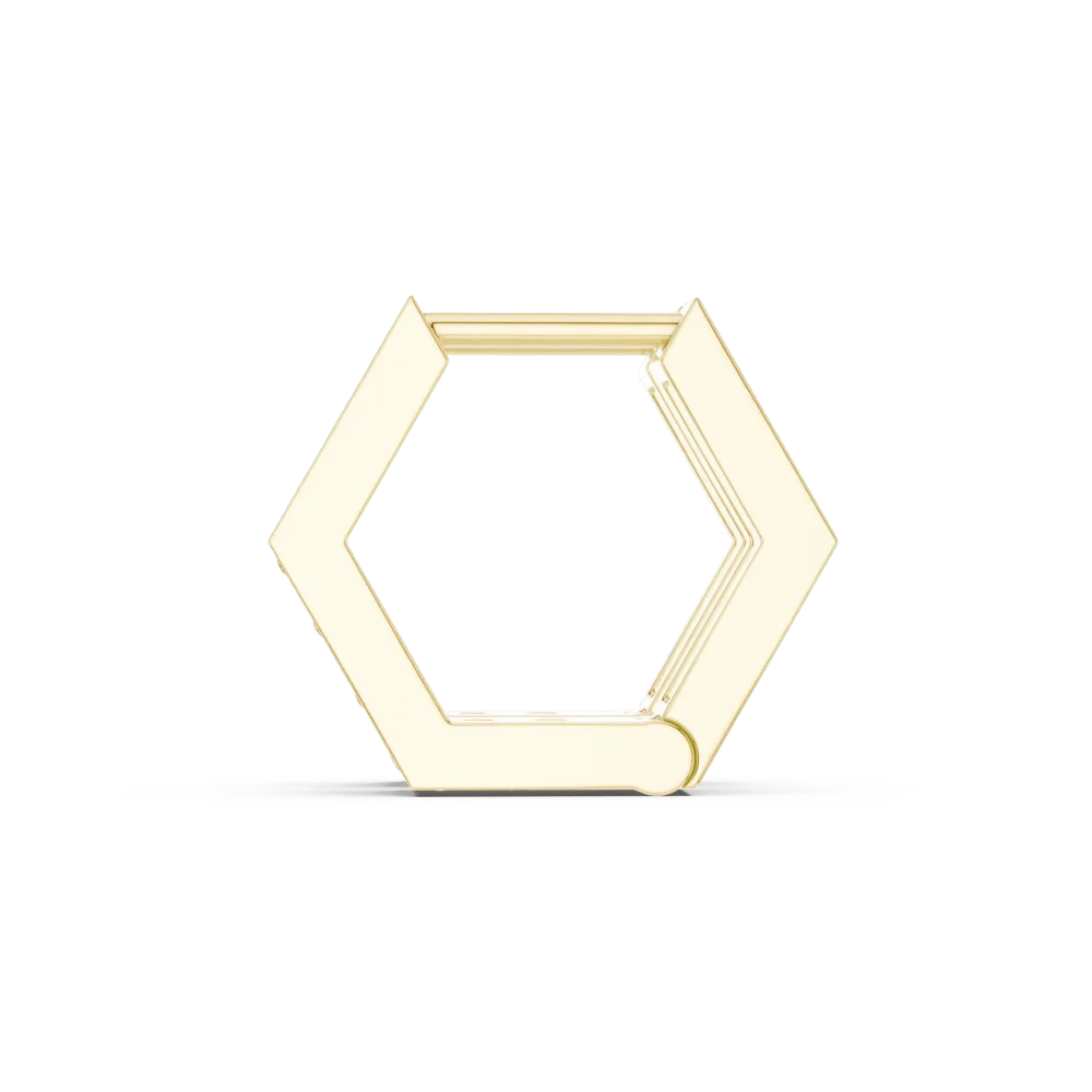 Geometric Hexagon Pavé-Set Hoop Earrings - Image 4