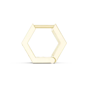 Geometric Hexagon Pavé-Set Hoop Earrings - Image 4
