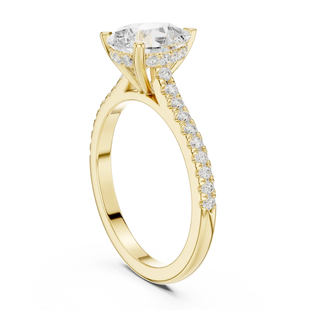 Ethereal Pear Cut Pavé-Set Solitaire Engagement Ring - Image 3