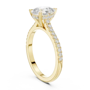 Ethereal Pear Cut Pavé-Set Solitaire Engagement Ring - Image 3