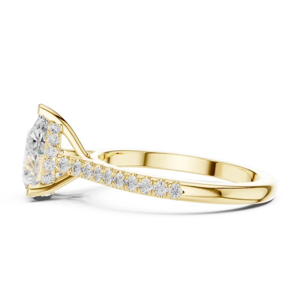 Ethereal Pear Cut Pavé-Set Solitaire Engagement Ring - Image 4